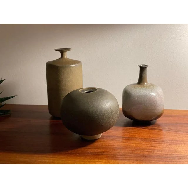 Danish Ceramic Bowl and Vases, 1960s, Set of 3 For Sale - Image 9 of 10