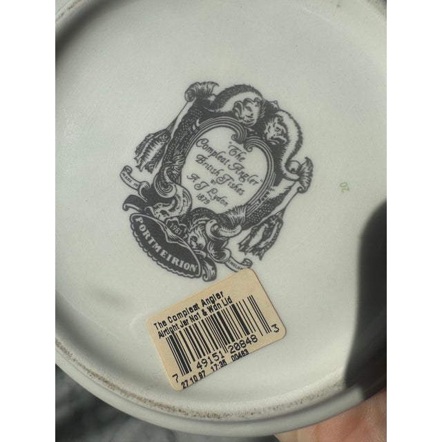 Ceramic Vintage Portmeirion Pottery Canister With Fish Design and Wooden Lid For Sale - Image 7 of 9