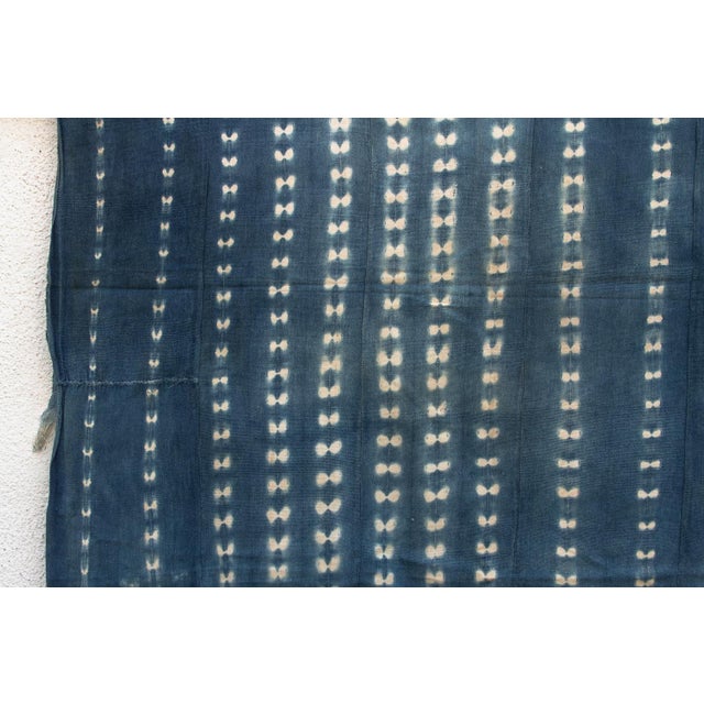 African Vintage African Mossi "Blue Horizon" Indigo Throw For Sale - Image 3 of 6