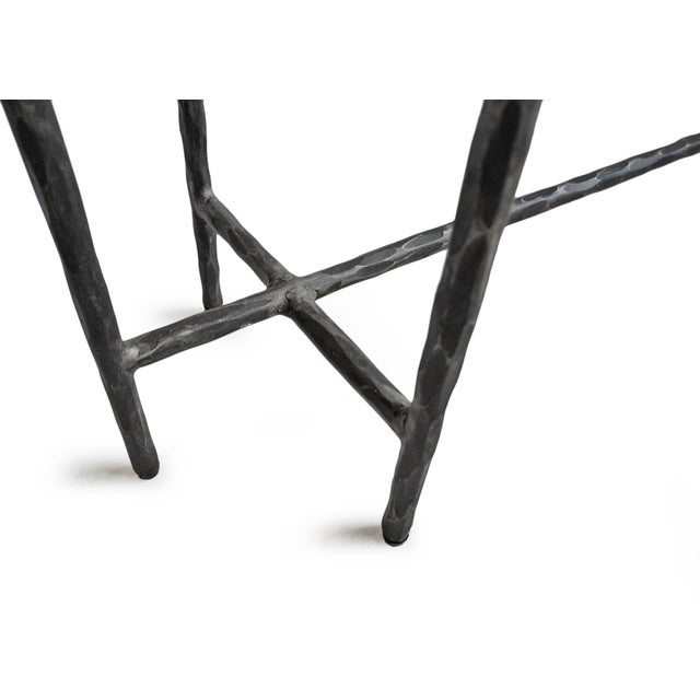 Metal Modern Grey Smoke Slate Thin Console Table 35" For Sale - Image 7 of 7