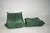 1970s Set of Togo Lounge Chair and Pouf in Emerald Boucle Fabric by Michel Ducaroy for Ligne Roset, 1973 For Sale - Image 5 of 16