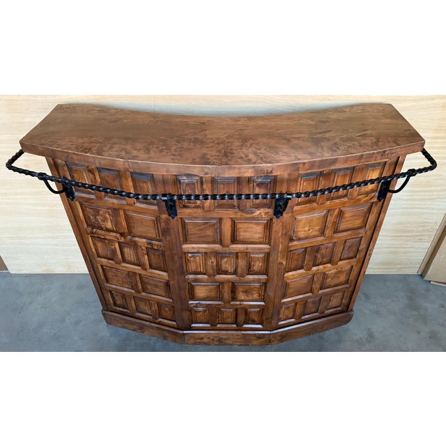 Early 20th Century Spanish Carved Walnut Draper’s Counter, Castilian Revival, 1930s For Sale - Image 5 of 18