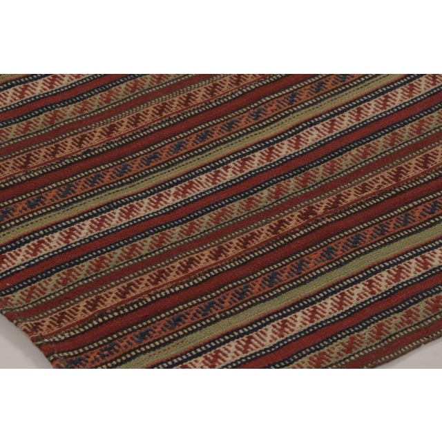 Textile Vintage Persian Kilim, Dense Geometric Tribal Patterns in Stripes - Rug & Kilim For Sale - Image 7 of 10