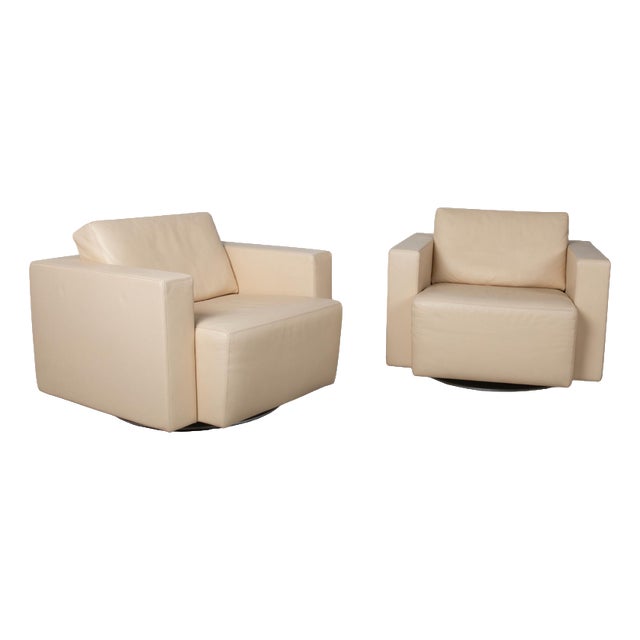 Leather Nelson Armchairs in Cream Beige from Walter Knoll, Set of 2 For Sale