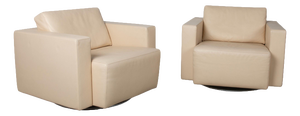 Leather Nelson Armchairs in Cream Beige from Walter Knoll, Set of 2
