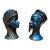 Blue and Gold-Toned Bust Figurines Male & Female Paper Weights For Sale