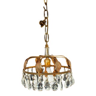 Hollywood Regency Gilt Metal Ceiling Pendant 1960s For Sale