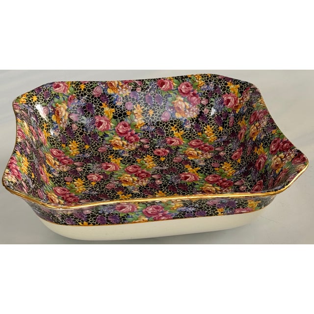 1930's Made in England Royal Winton Chintz Hazel Pattern Square Serving Bowl For Sale In Seattle - Image 6 of 16