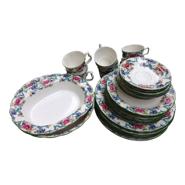 Royal Doulton Green Floradora English China Dinnerware Microwave Oven