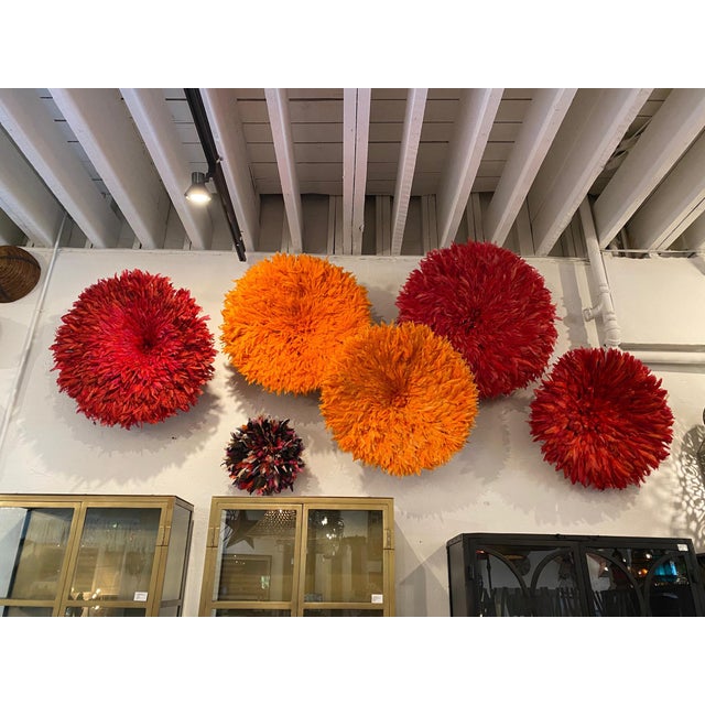 Vintage Red African Juju Hat Wall Art Medium For Sale - Image 4 of 4