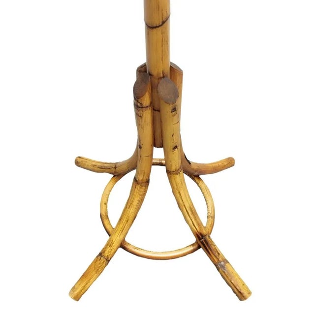 Bamboo and Rattan Coat Rack, 1960s For Sale - Image 6 of 7