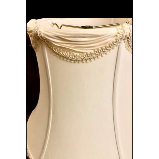 Draped Silk Bell Lamp Shade W/ Gimp For Sale - Image 6 of 8