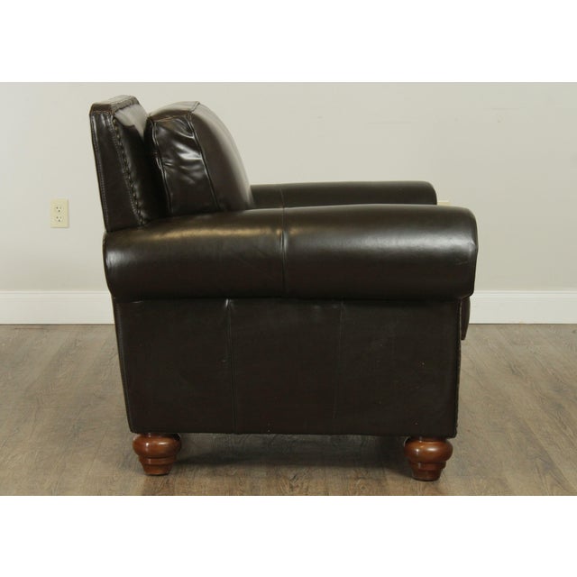 Natuzzi Dark Brown Leather Club Chair Chairish