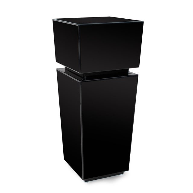 Contemporary Black Mirrored Pedestal Tall For Sale - Image 3 of 10