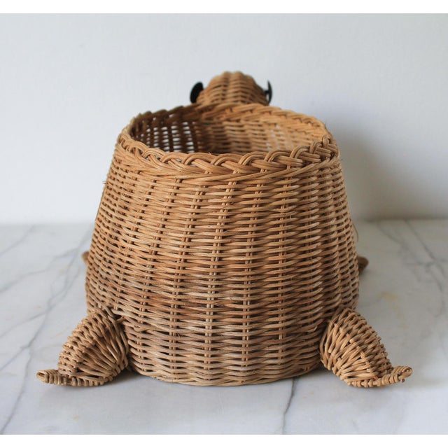 Vintage Wicker Turtle Planter Basket For Sale In Milwaukee - Image 6 of 8
