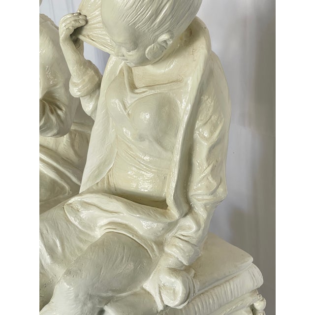 Pair White Chinoiserie Figures, 1960s For Sale - Image 12 of 18