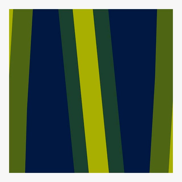 Mid-Century Modern Deep Navy and Lime Transparencies Fine Art Print 35" X 50" by Liz Roache For Sale - Image 3 of 6