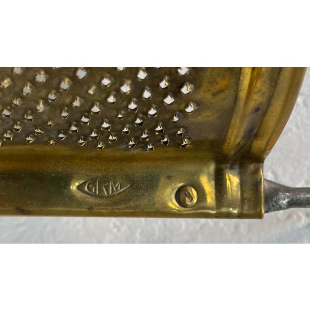 Metal Gigantic Vintage Brass Double Handled Half Round Kitchen Grater From Germany For Sale - Image 7 of 10