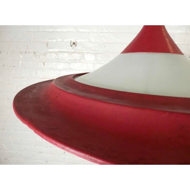 Mid-Century Modern Funky Mid-Century Vintage Ufo Saucer Pendant Light For Sale - Image 3 of 8