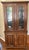 Antique-Style Pine Step-Back Hutch With Wavy Seedy Glass Doors For Sale - Image 9 of 10