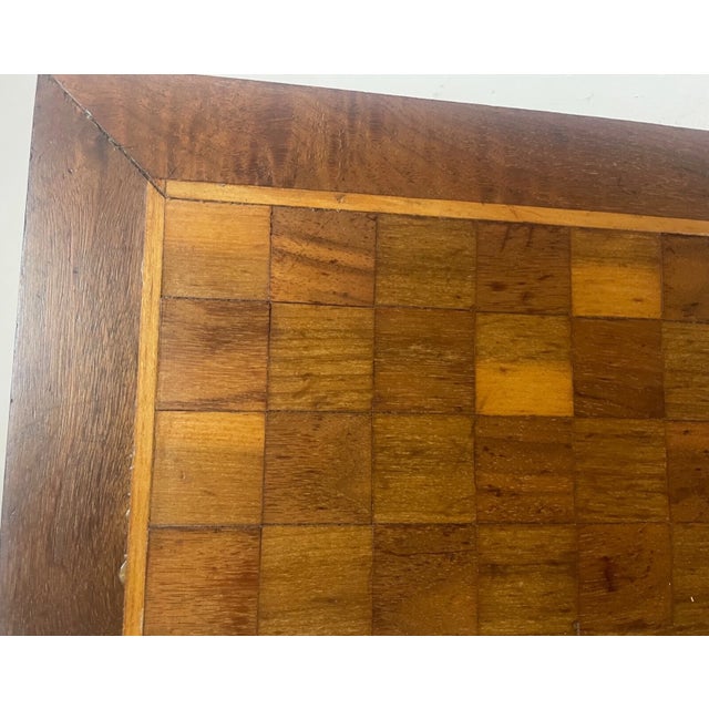 High Quality Antique 1800's Handmade Wooden Marquetry Gaming Chess Checker Board For Sale - Image 11 of 11