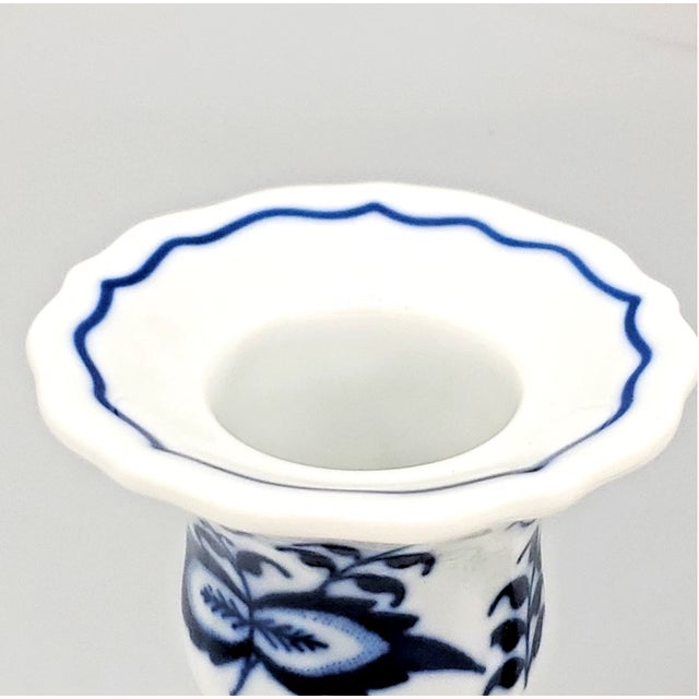 Blue Danube Vintage MCM Blue Danube Porcelain Candle Sticks- Set of 2 For Sale - Image 4 of 4