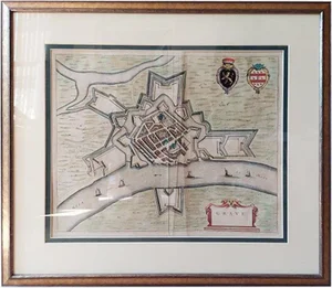 Antique Map of the City of Grave by Blaeu, 1649