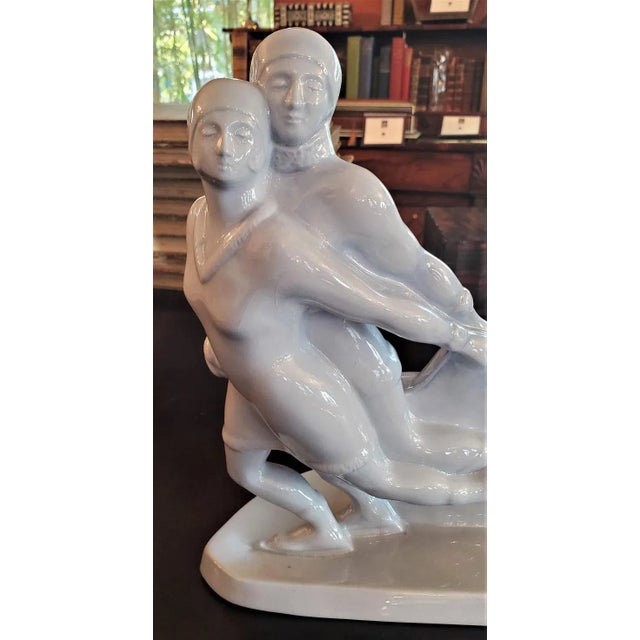 Belgian Art Deco Charles Catteau Bfk Ice Skater Sculpture For Sale In Dallas - Image 6 of 13