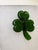 Modern Vintage Lillian Vernon Handmade Emerald Green Fused Glass Shamrock Brooch For Sale - Image 3 of 8