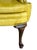 Vintage Shuford Furniture Yellow Leatherette Wingback Armchair | Queen Anne Style Faux Leather Accent Chair | Traditional Hollywood Regency For Sale - Image 12 of 14