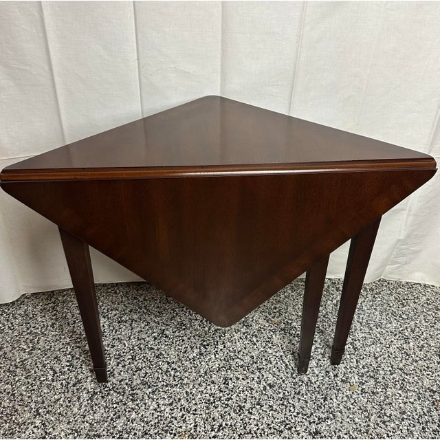 Wood Rare Drexel Mahogany Drop Leaf SideTable For Sale - Image 7 of 12