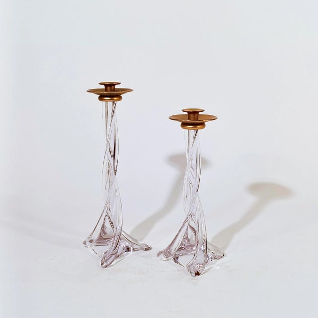 French Crystal Candlesticks from Sèvres, 1970s, Set of 2 For Sale - Image 4 of 9
