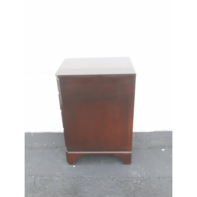 Kindel Tall and Narrow Mahogany Nightstands End Bedside Tables a Pair 6443 For Sale - Image 13 of 17