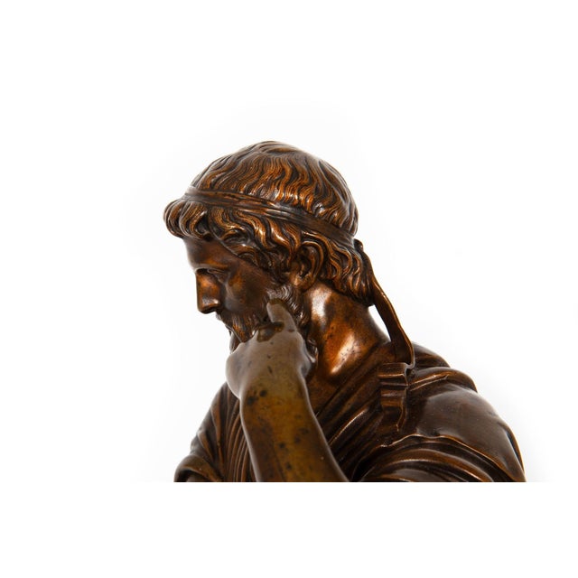 Antique French Bronze Sculpture of Philosopher “Zeno of Elea” by Eugene Laurent For Sale - Image 15 of 18