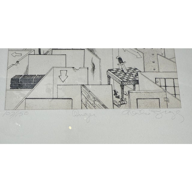 1980s Charles Bragg Seven Deadly Sins Signed Engraving Print - Anger For Sale - Image 5 of 5