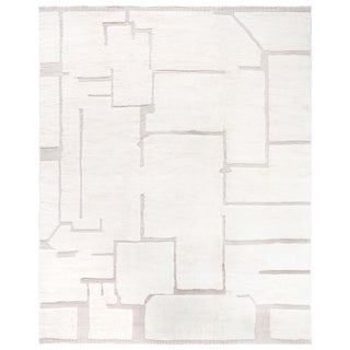 Contemporary Abstract Off White Carpet "ivory Labyrinth" by Doris Leslie Blau For Sale
