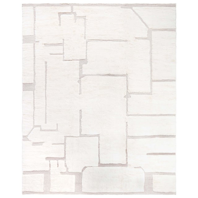 Contemporary Abstract Off White Carpet "ivory Labyrinth" by Doris Leslie Blau For Sale