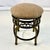 1990s Vintage Boho Chic Traditional Swivel Counter Stool With Linen Tweed Cushion For Sale - Image 16 of 17