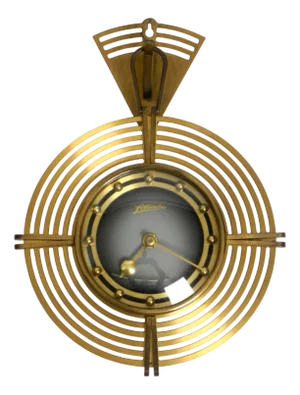 Mid-Century Modern Wall Clock in Brass from Atlanta, 1950s