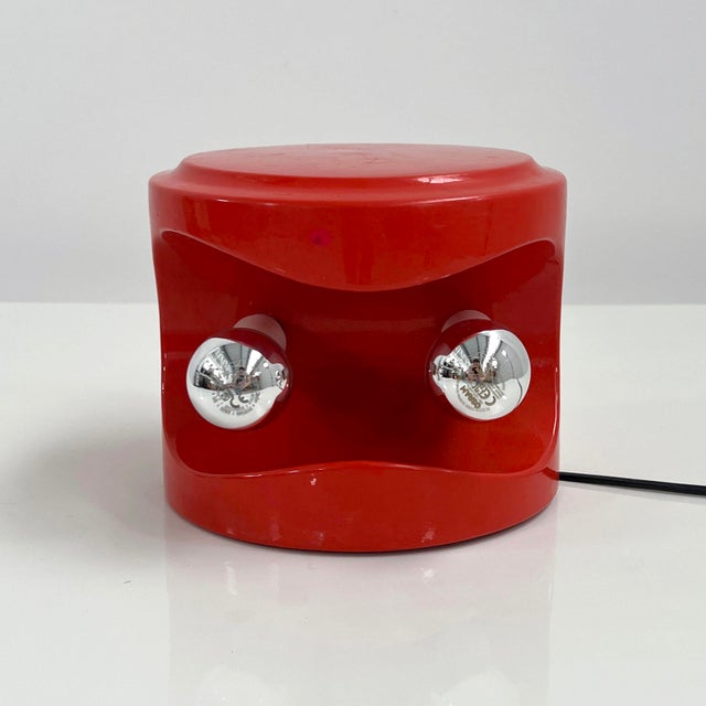 1970s Red Stacking Ceramic Table Lamp from Perdomello, 1970s For Sale - Image 5 of 8