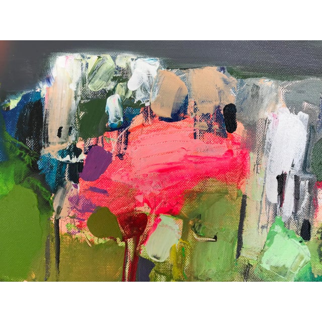 In this work the artist experimented with acrylic paints to create an abstract landscape that combines expressionism and...