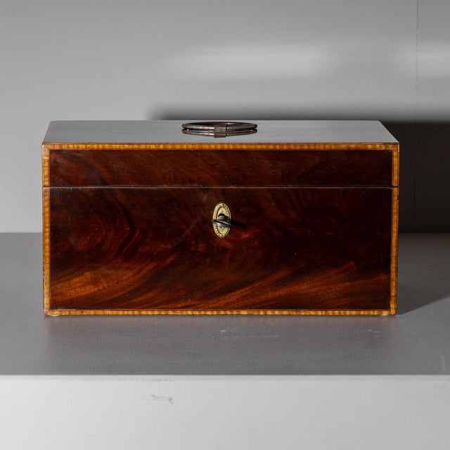 Wood Mahogany Tea Chest, probably England, circa 1830 For Sale - Image 7 of 10