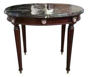 Louis XVI Bouillotte Table with Marble Top