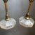 Industrial Etched Octagonal Glass Pendant Lights on Brass Poles - a Pair For Sale In New York - Image 6 of 7