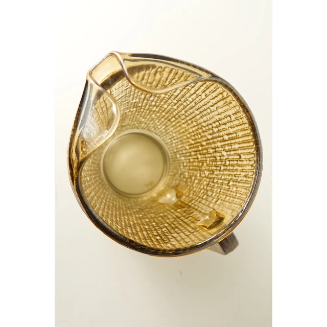 Mid 20th Century Marigold Carnival Glass Ribbed Bark Texture Pitcher For Sale - Image 5 of 7