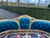 1980s 1980 French Louis XVI Blue Velvet Gilt Beech Settee For Sale - Image 5 of 15