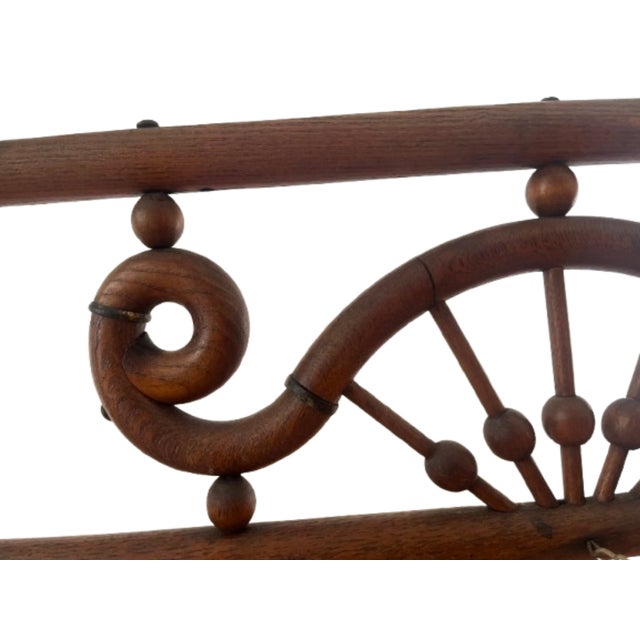C. 1900 Victorian Oak Stick and Ball Ornate Easel Stand For Sale - Image 11 of 12