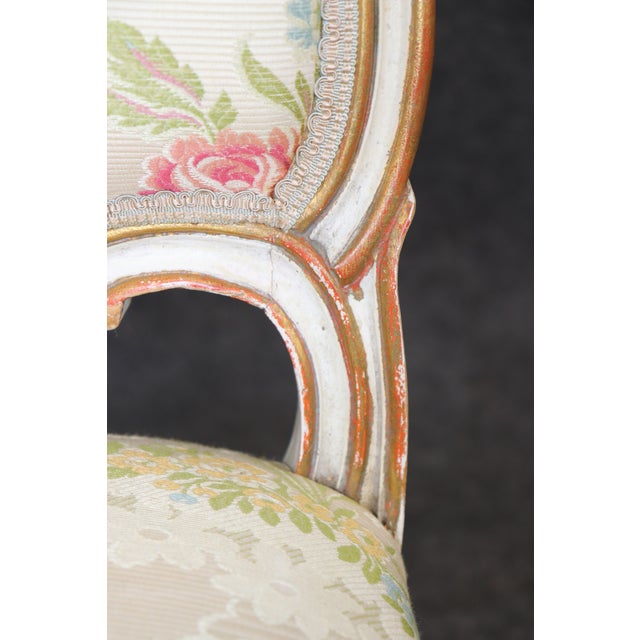 Set 4 Louis XV Style Paint Decorated French Dining Room Chairs For Sale - Image 18 of 18