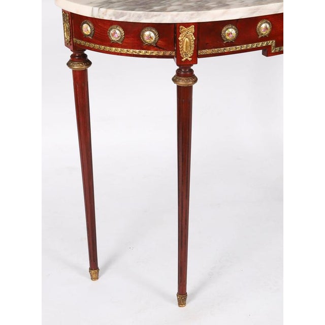 Vintage French Console Table in Sevres Porcelain and Ormolu Mounts, 1950s For Sale - Image 12 of 16