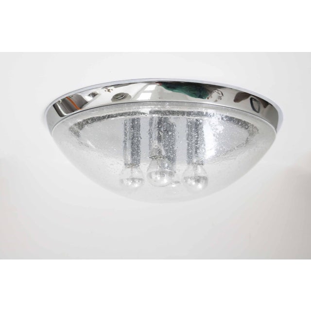 Metal Space Age Ice Bubble Glass Ceiling Lamp from Hillebrand Leuchten, 1970s For Sale - Image 7 of 7